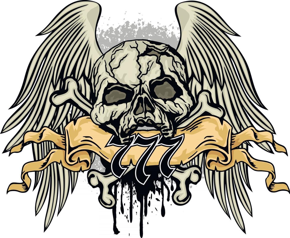 Gothic sign with skull, grunge vintage design t shirts vector