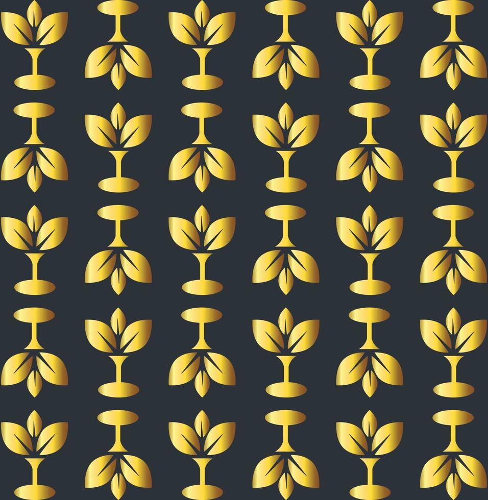 seamless golden small leaf pattern design vector