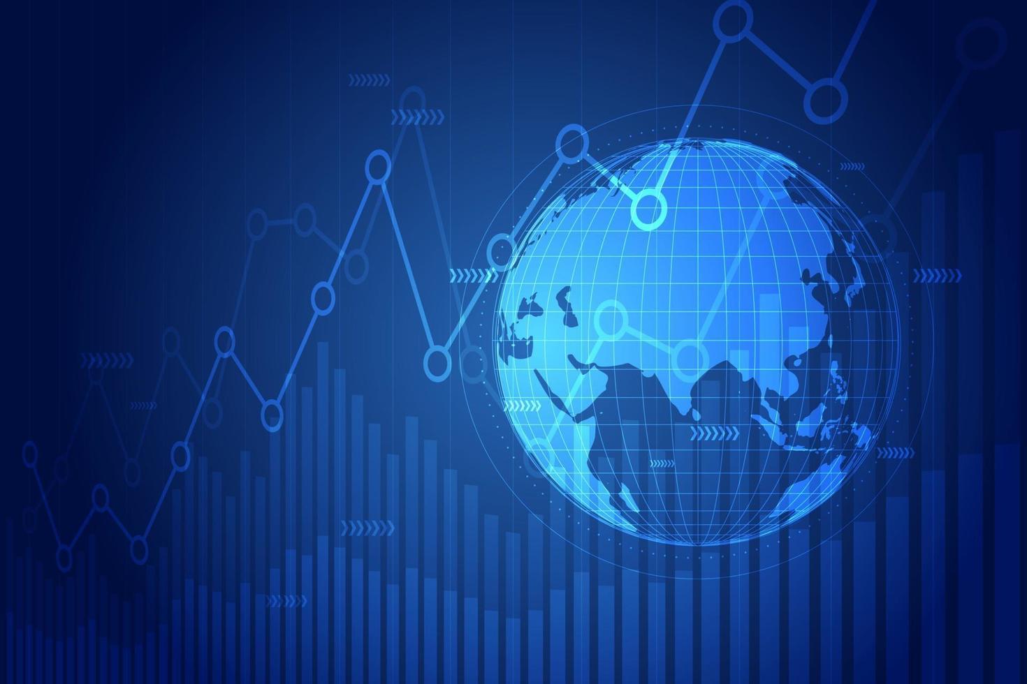 Business growth graph chart of stock market investment trading. vector