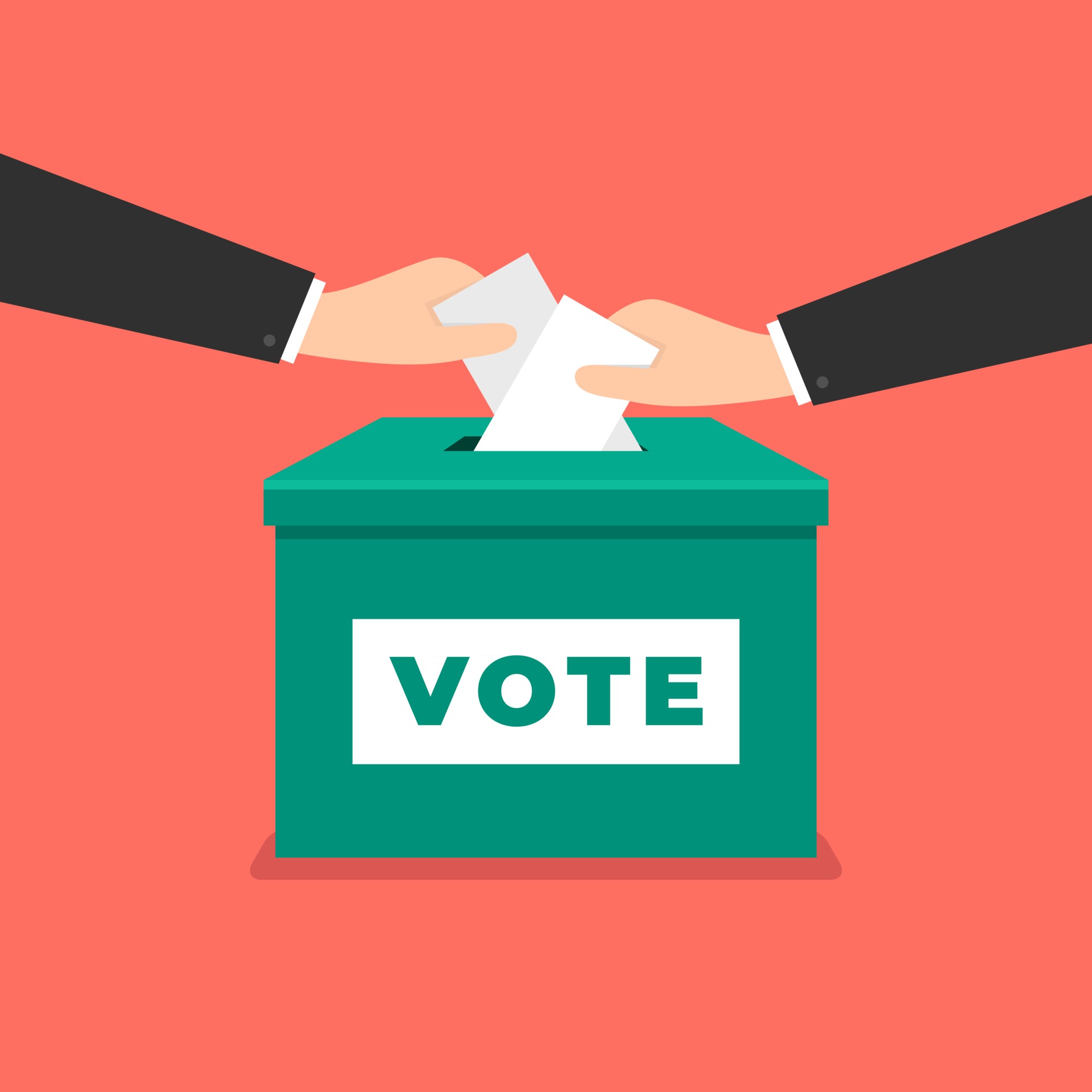 Businessman hand putting voting paper in the ballot box. 3007429 Vector Art  at Vecteezy