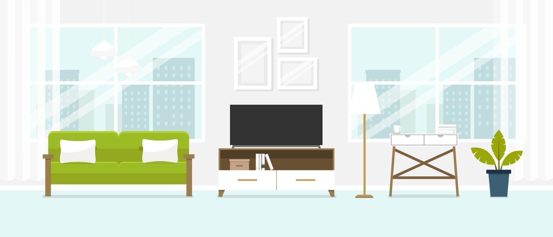 Interior of the living room. vector