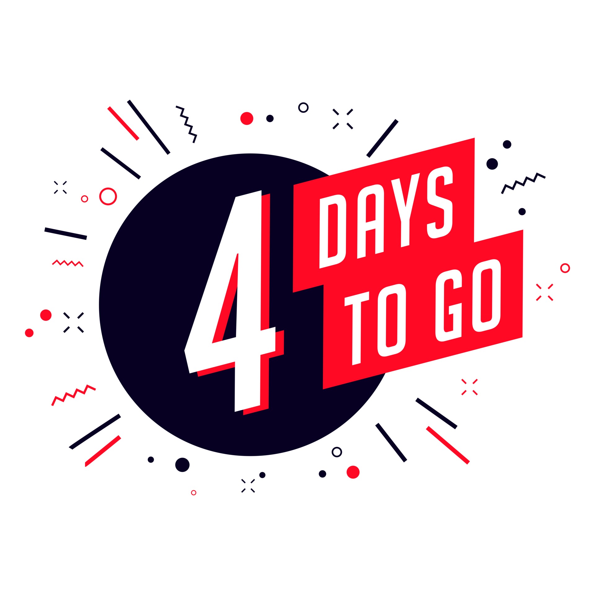 Four days to go. No of days left to go badges. 3007444 Vector Art at