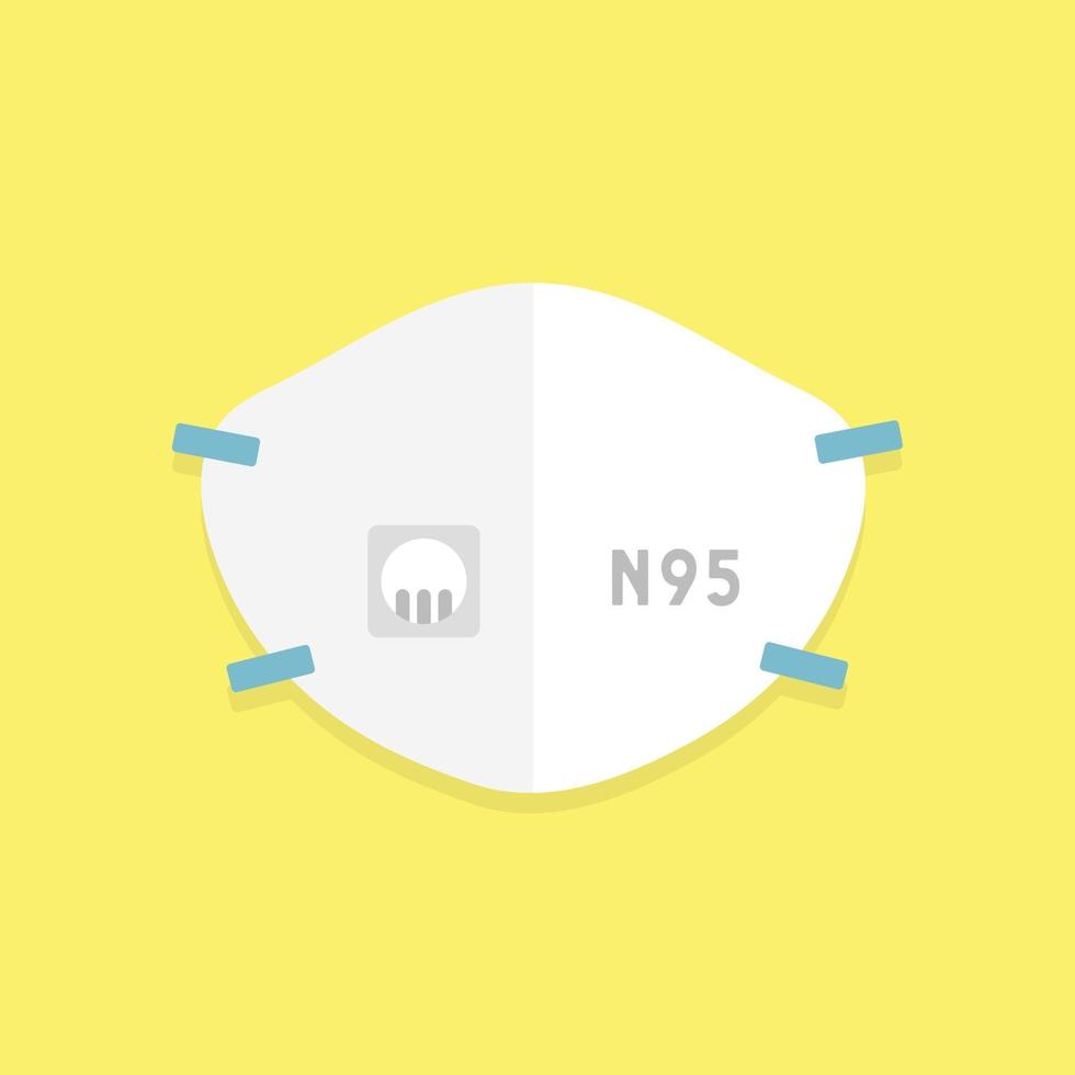 máscara n95, máscara de protección respiratoria, previene la contaminación del aire. vector
