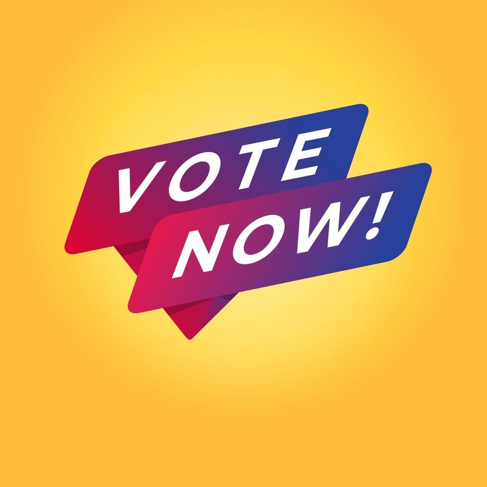 Vote now tag sign. vector