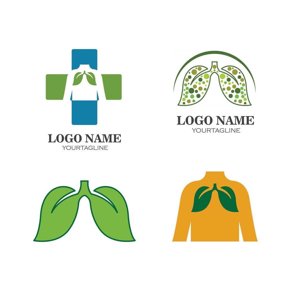 human lungs logo icon vector illustration design