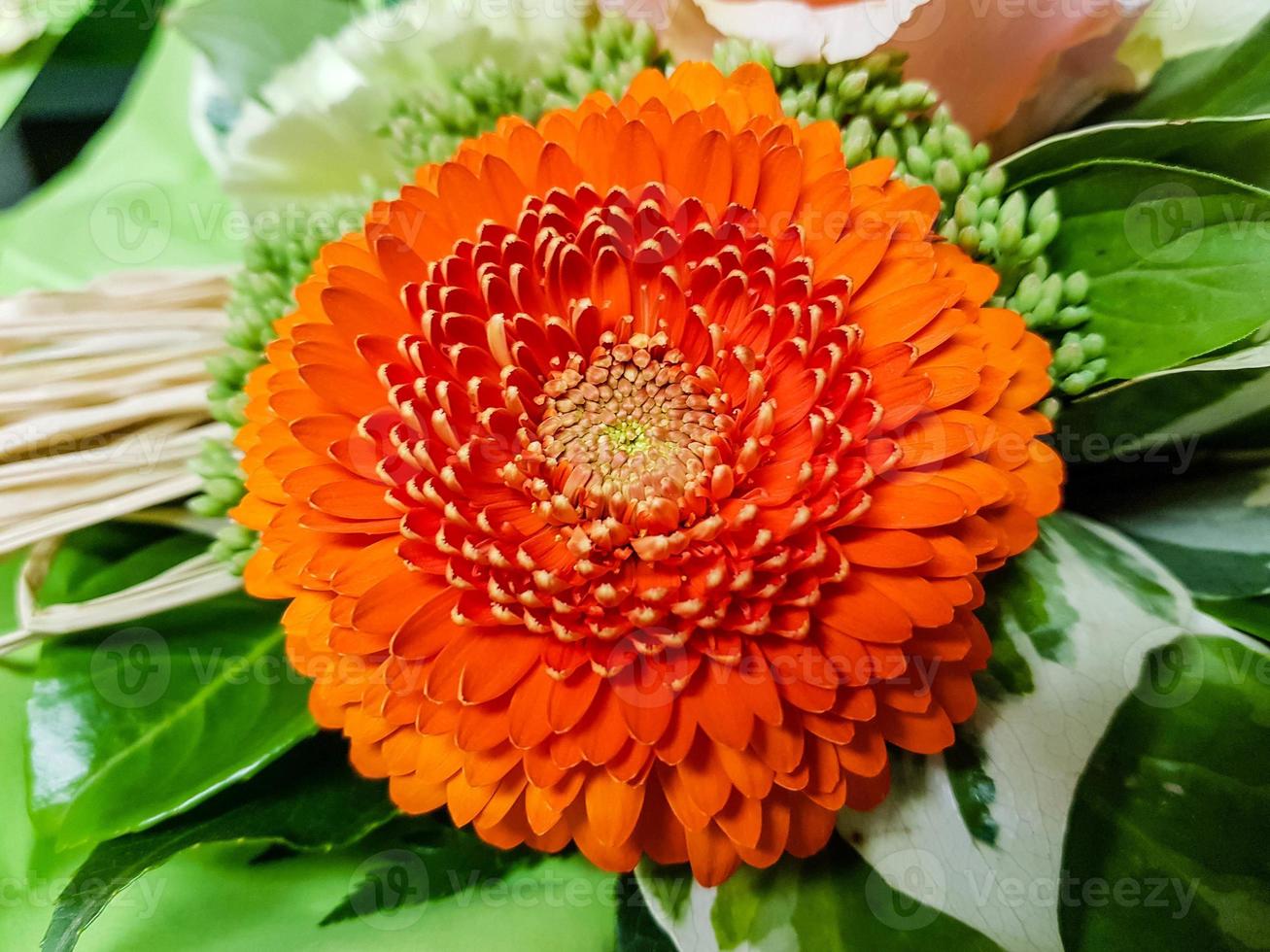 Bridal bouquet with different flowers photo