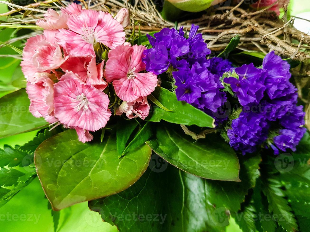 Bridal bouquet with different flowers photo