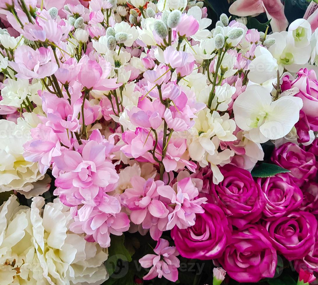 Bridal bouquet with different flowers photo