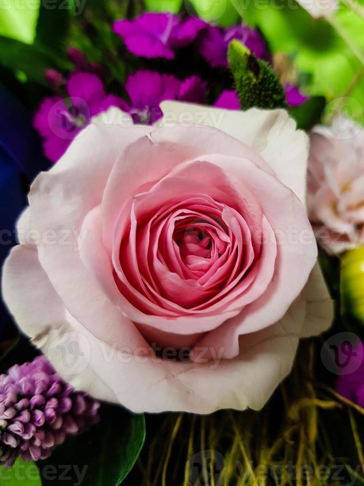 Bridal bouquet with different flowers photo