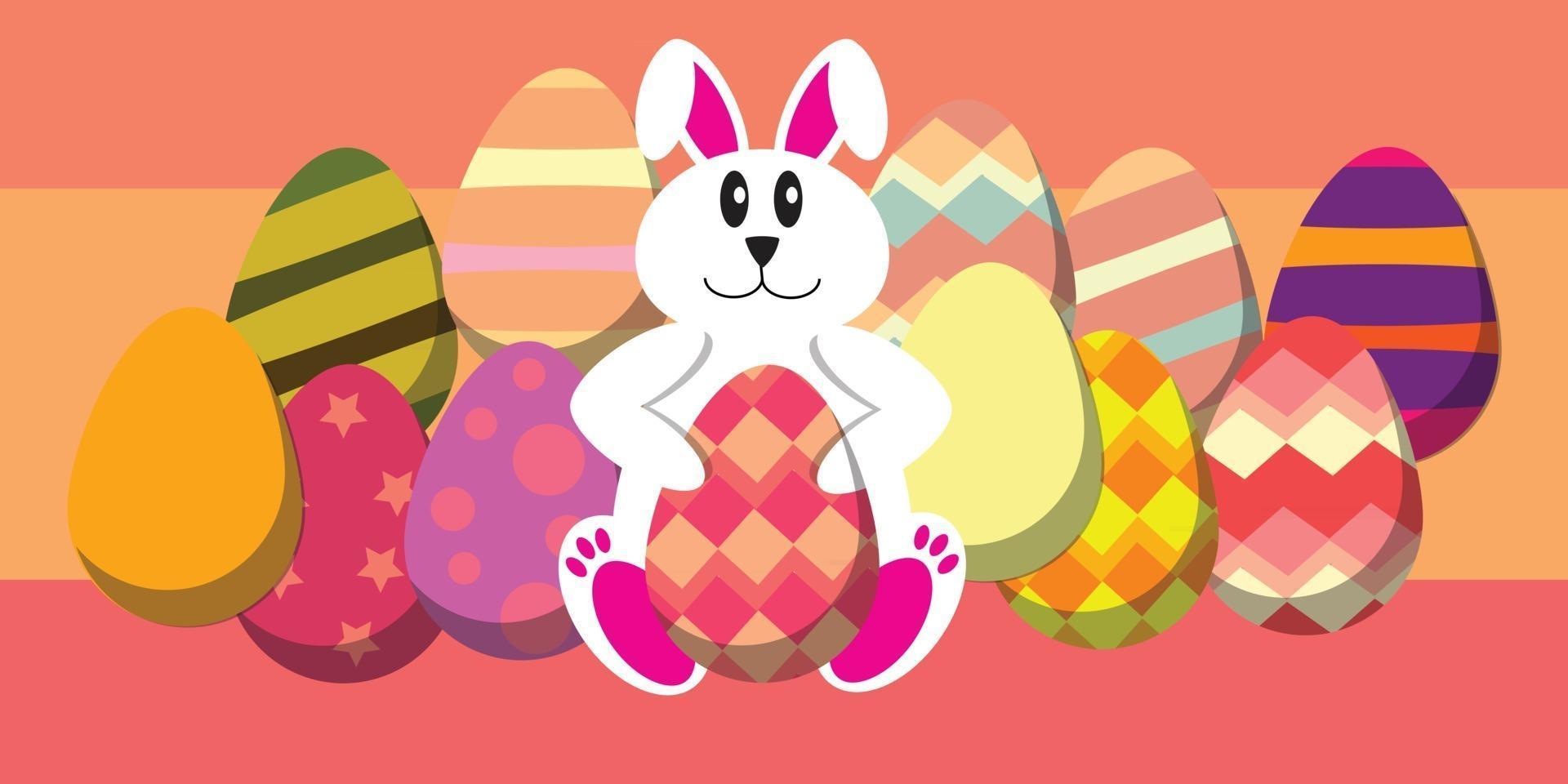 Set of Happy Easter eggs vector