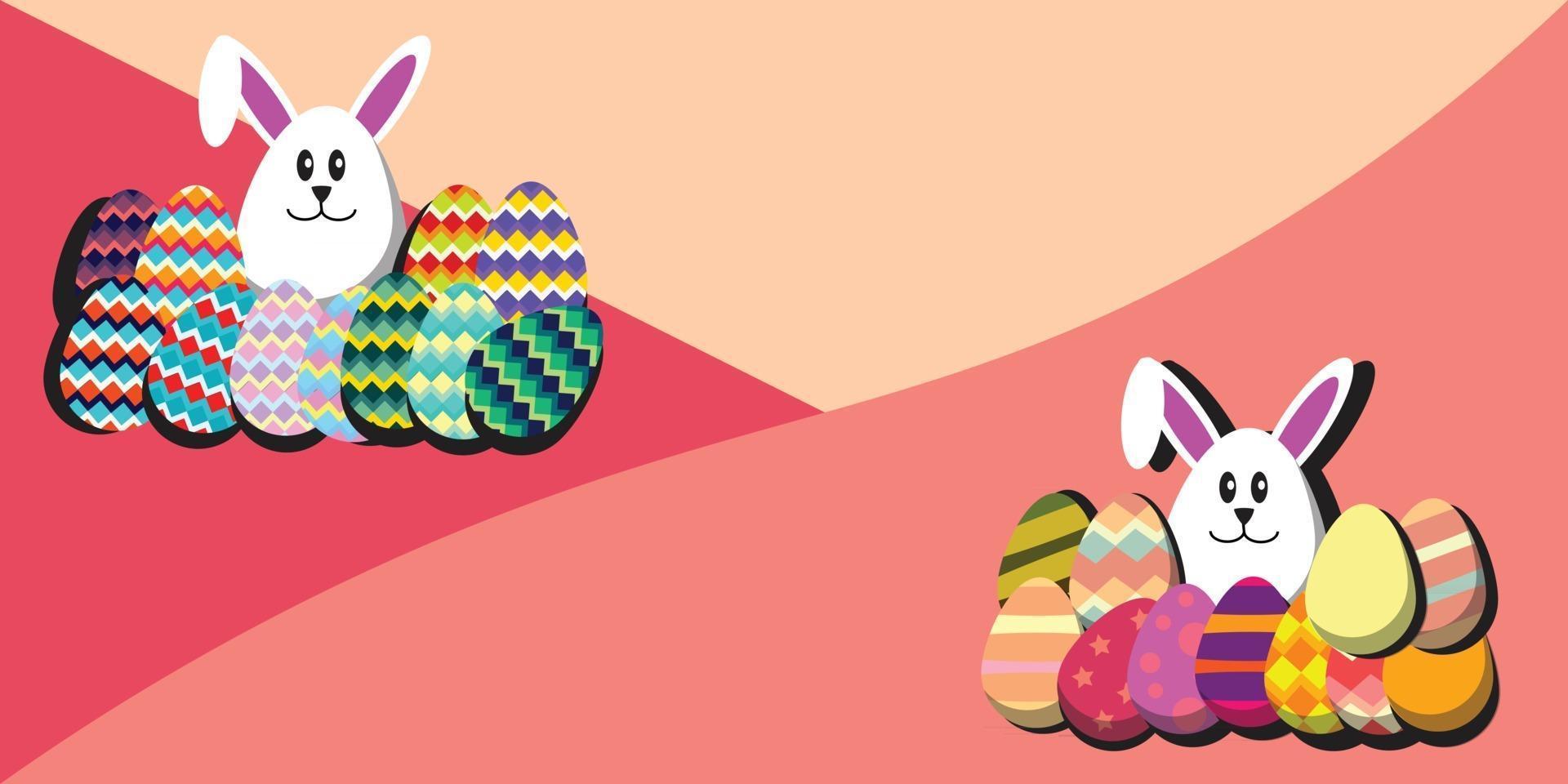 conjunto de huevos de pascua felices vector