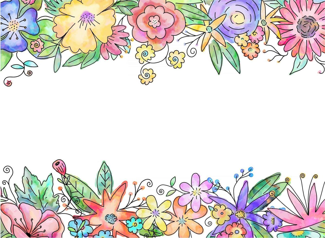 Pretty Decorative Watercolor Floral Frame vector