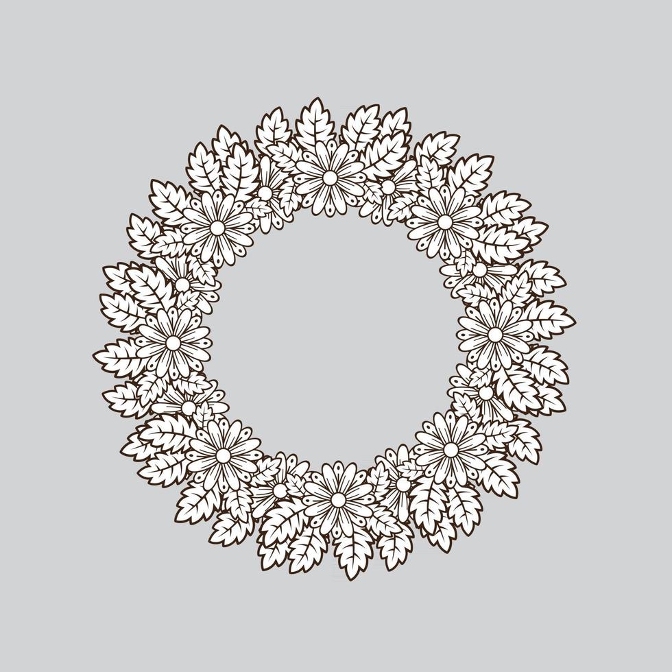 Floral frame decorative vector