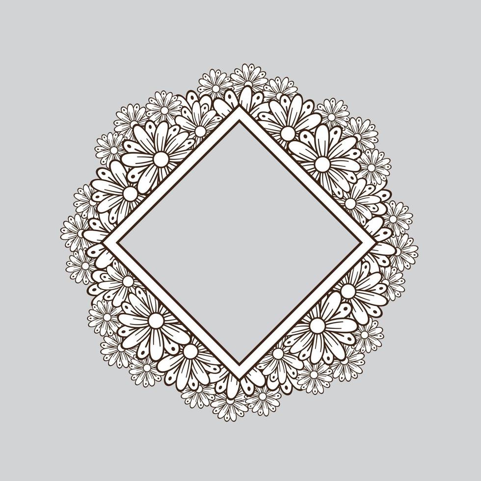 Floral frame decorative vector