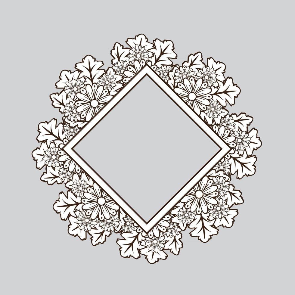 Floral frame decorative vector