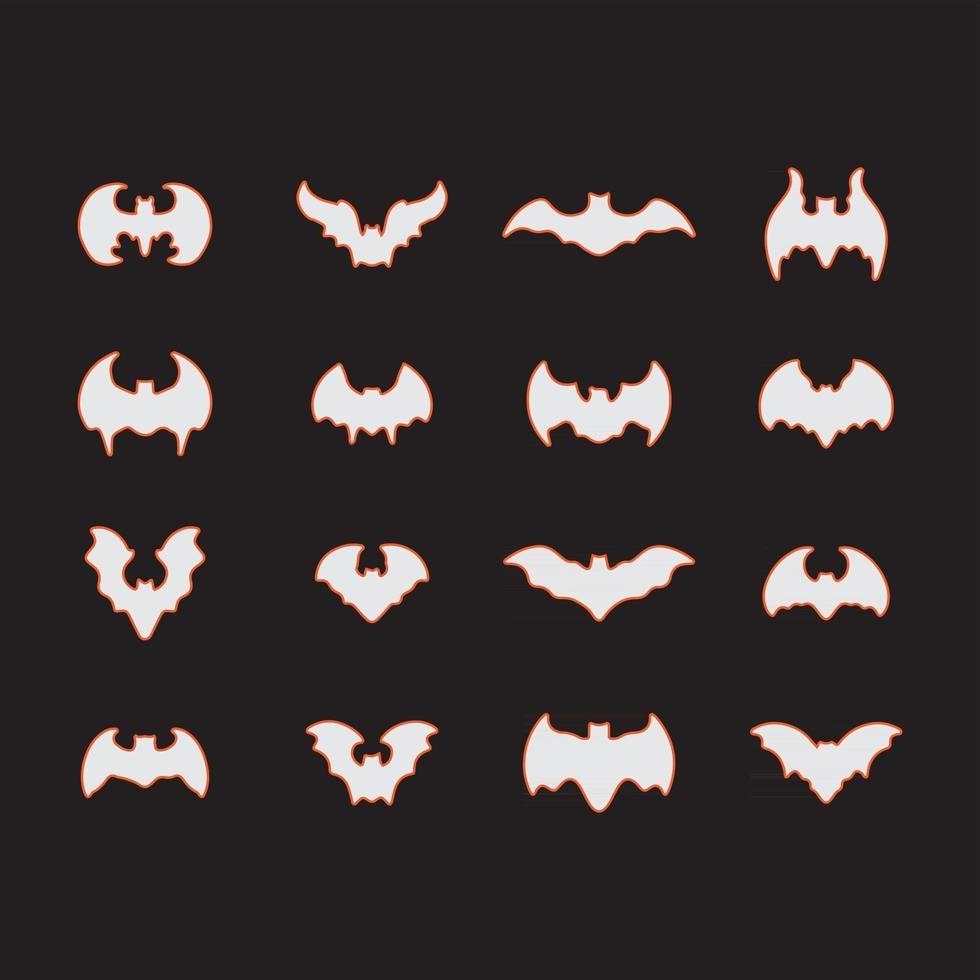 dibujo de silueta de murciélago vector