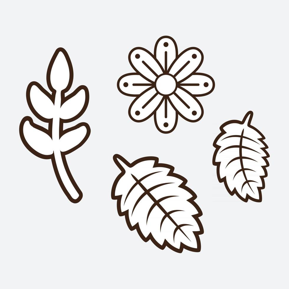 elementos de diseño floral vector