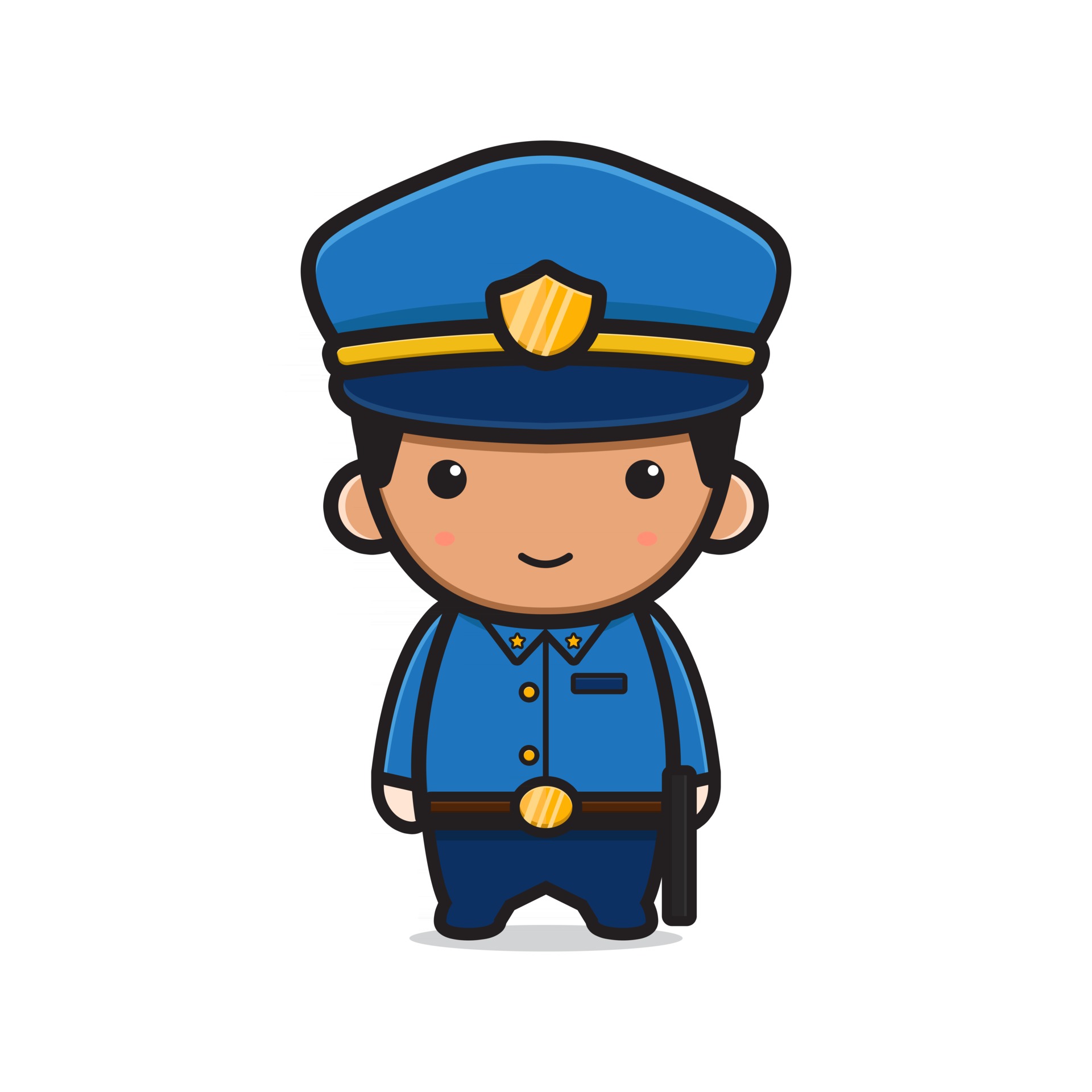 Cute police cartoon icon vector illustration 3009852 Vector Art at Vecteezy