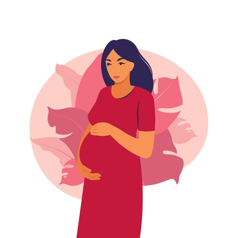 Health, care, pregnancy. Vector illustration. Flat