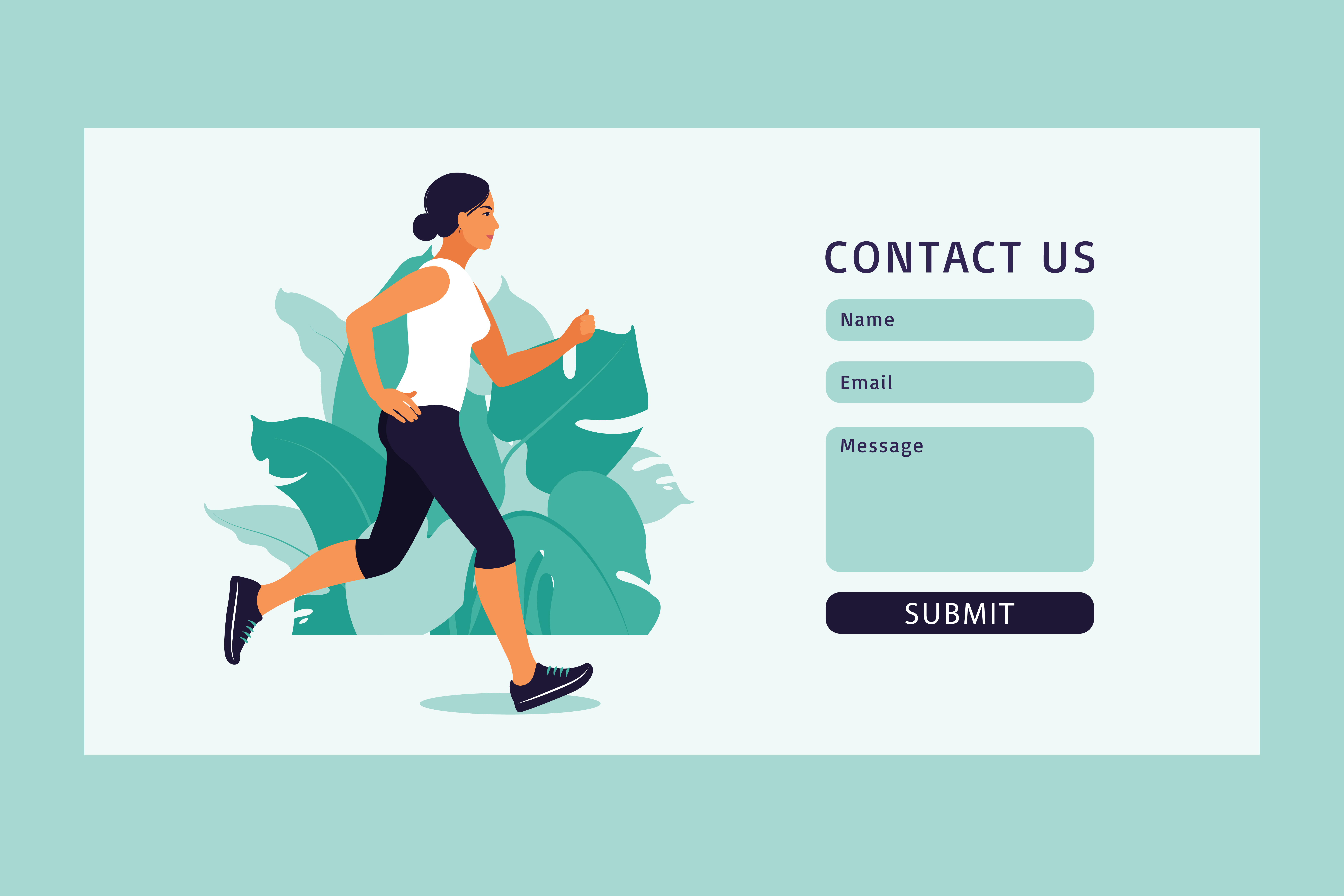 Contact us form. Healthy lifestyle and fitness concept. 3009941 Vector