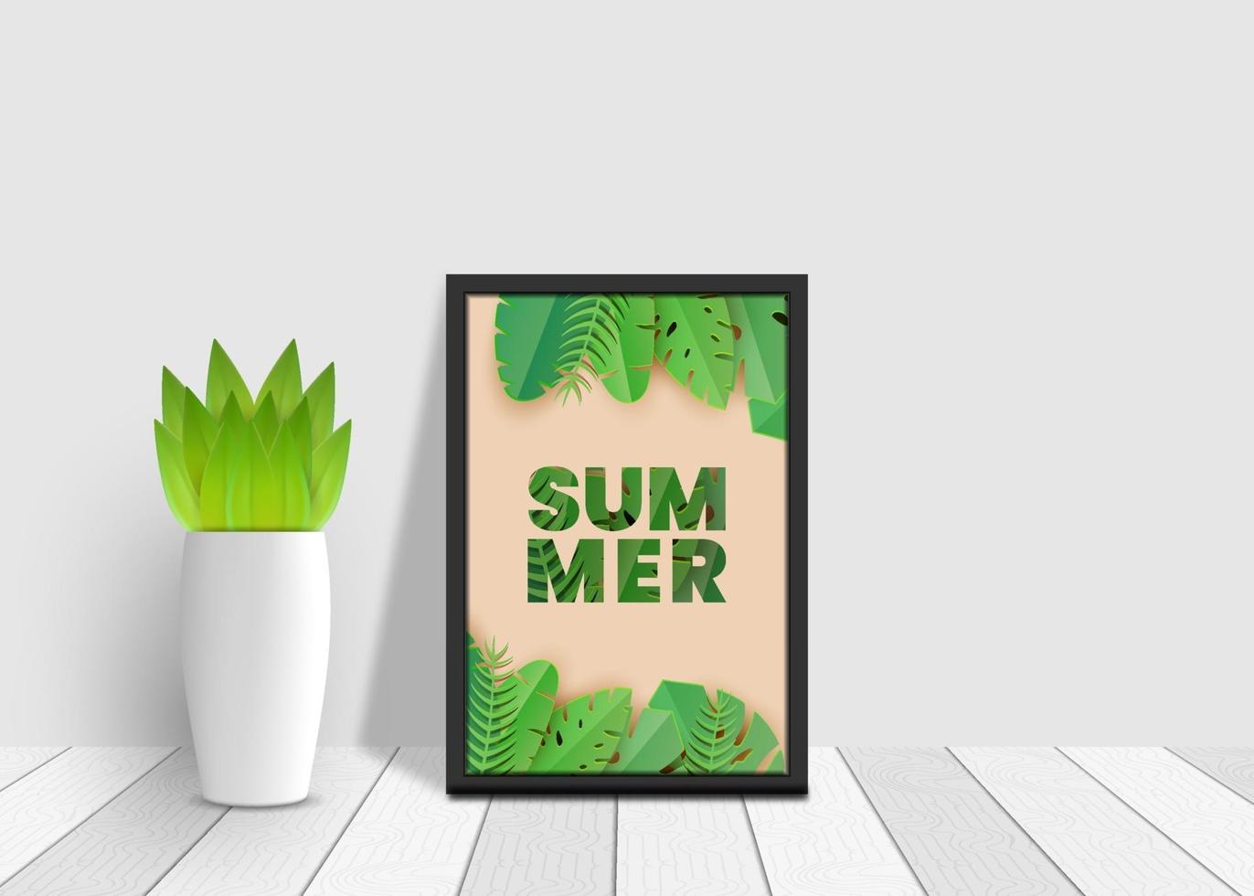 3D realistic square frame mockup vector