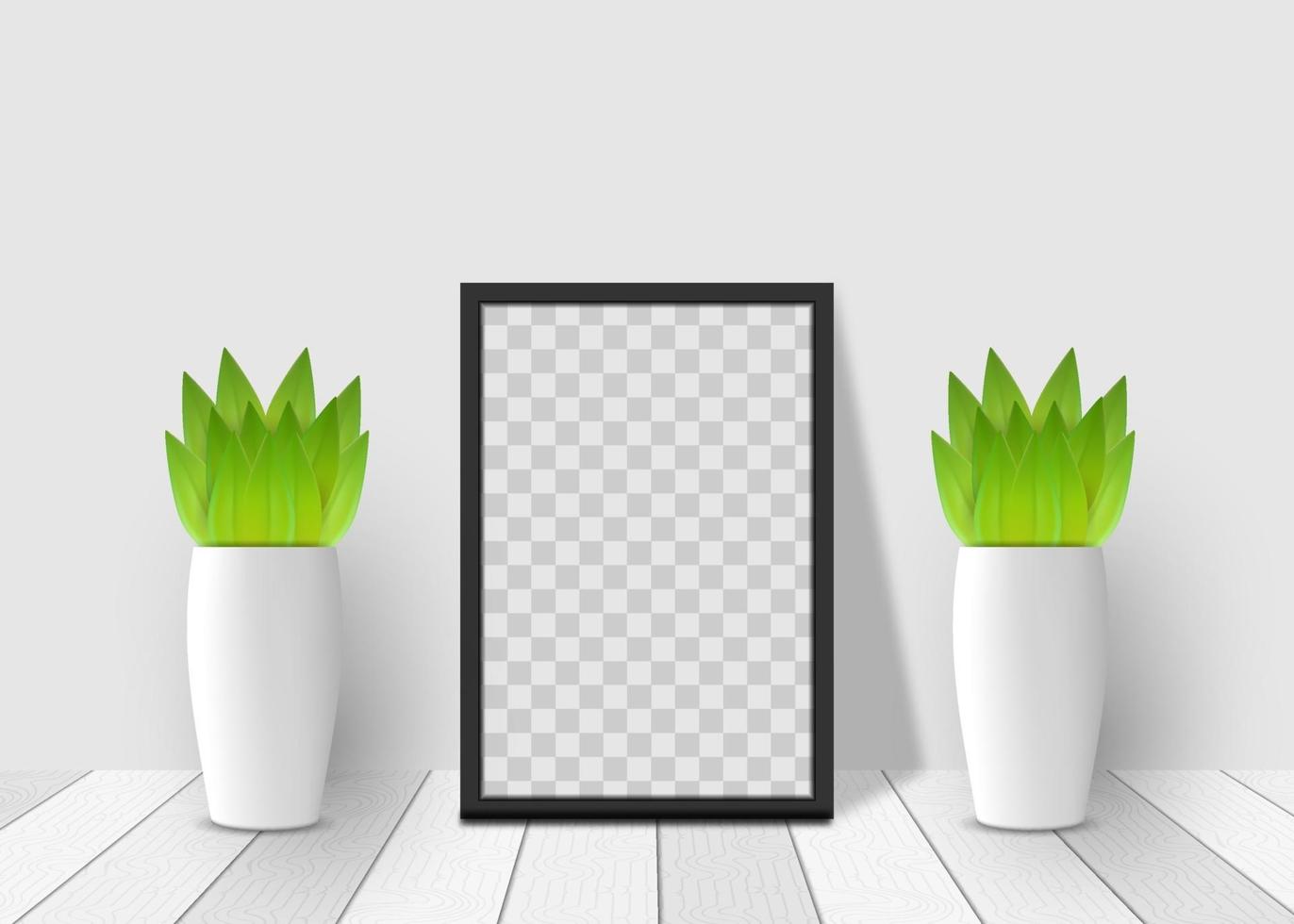 3D realistic square frame mockup vector