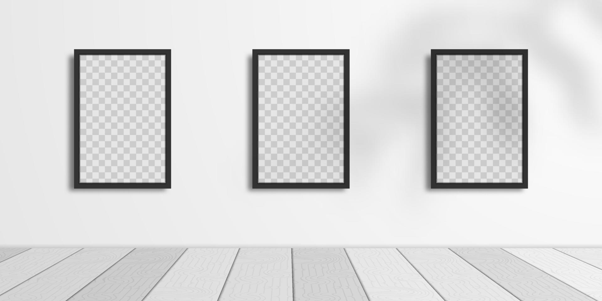 3D realistic square frame mockup vector