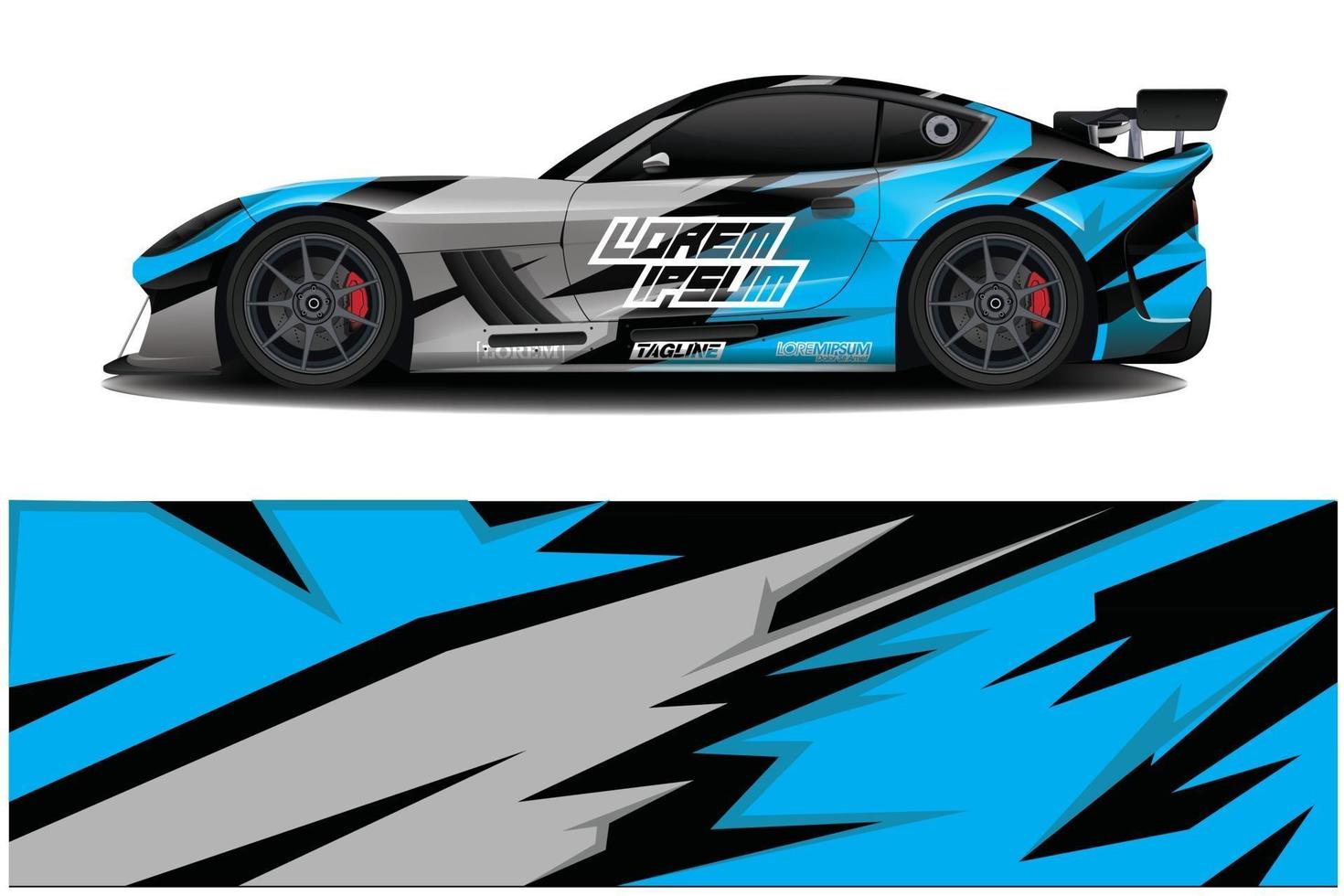 Sports car wrapping decal design vector