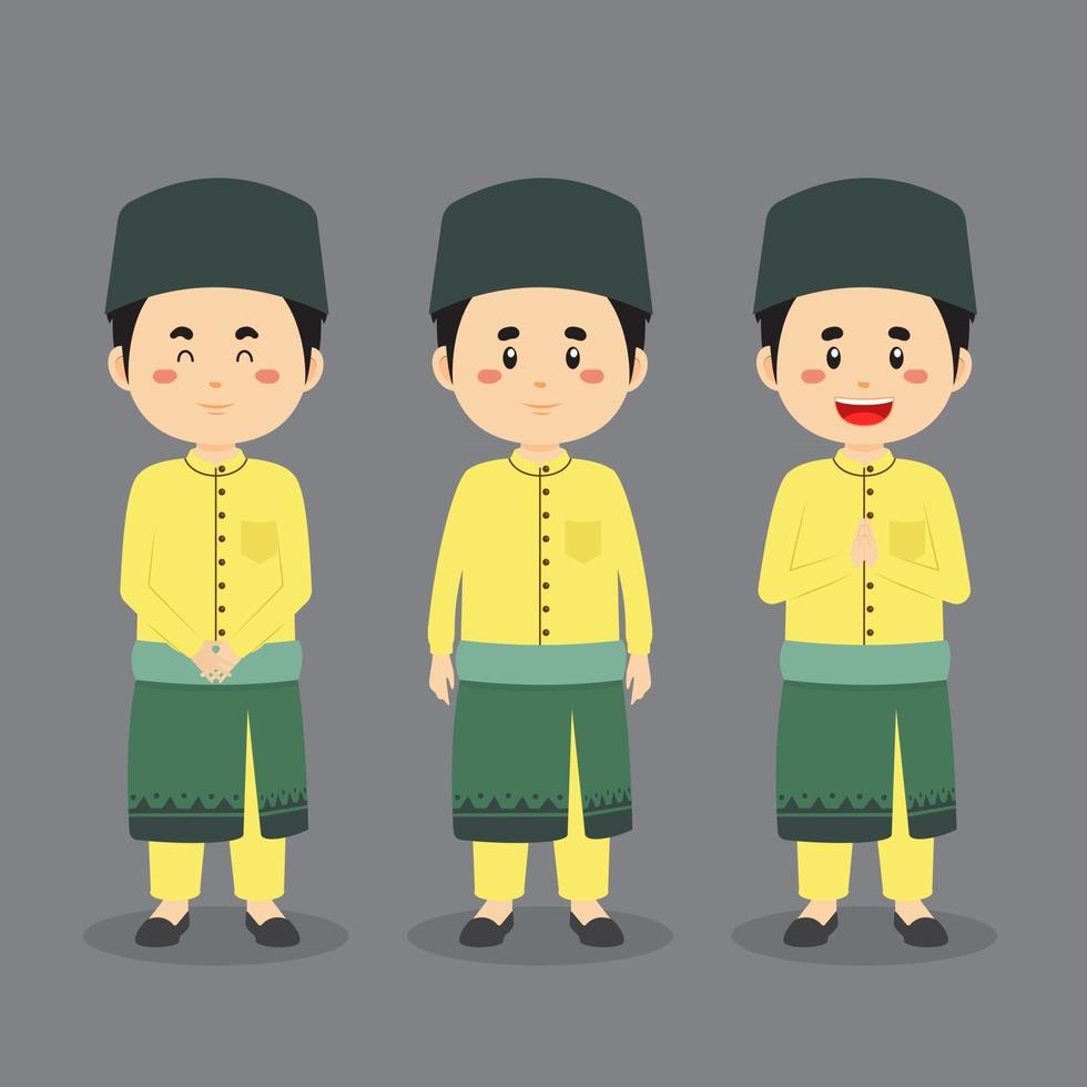Malaysian Character with Various Expression vector