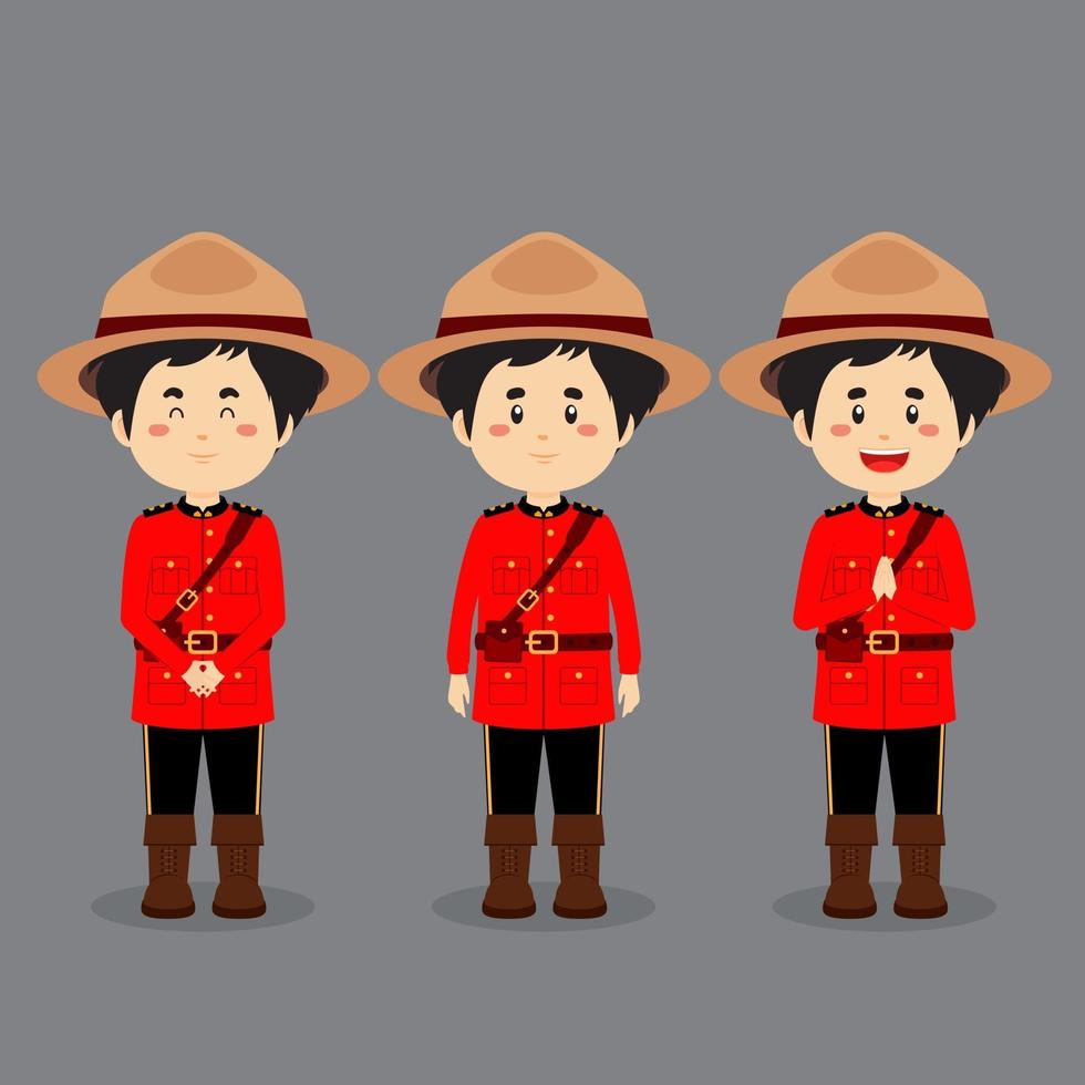 Canadians Character with Various Expression vector