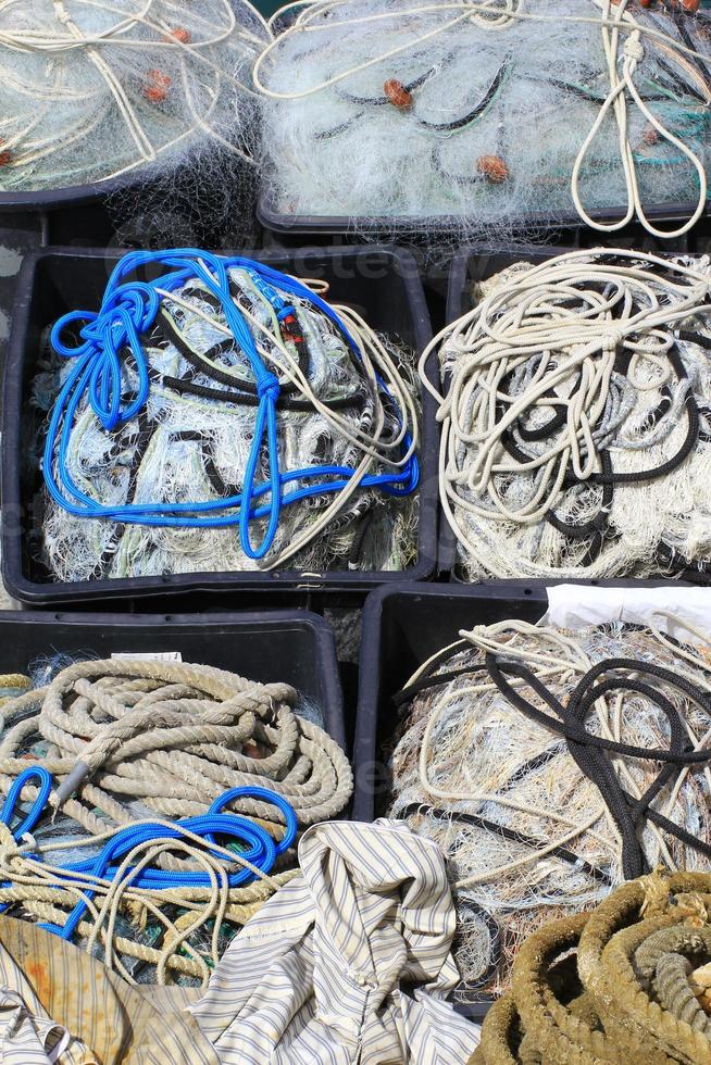 Tools used for industrial fishing with net and rope photo