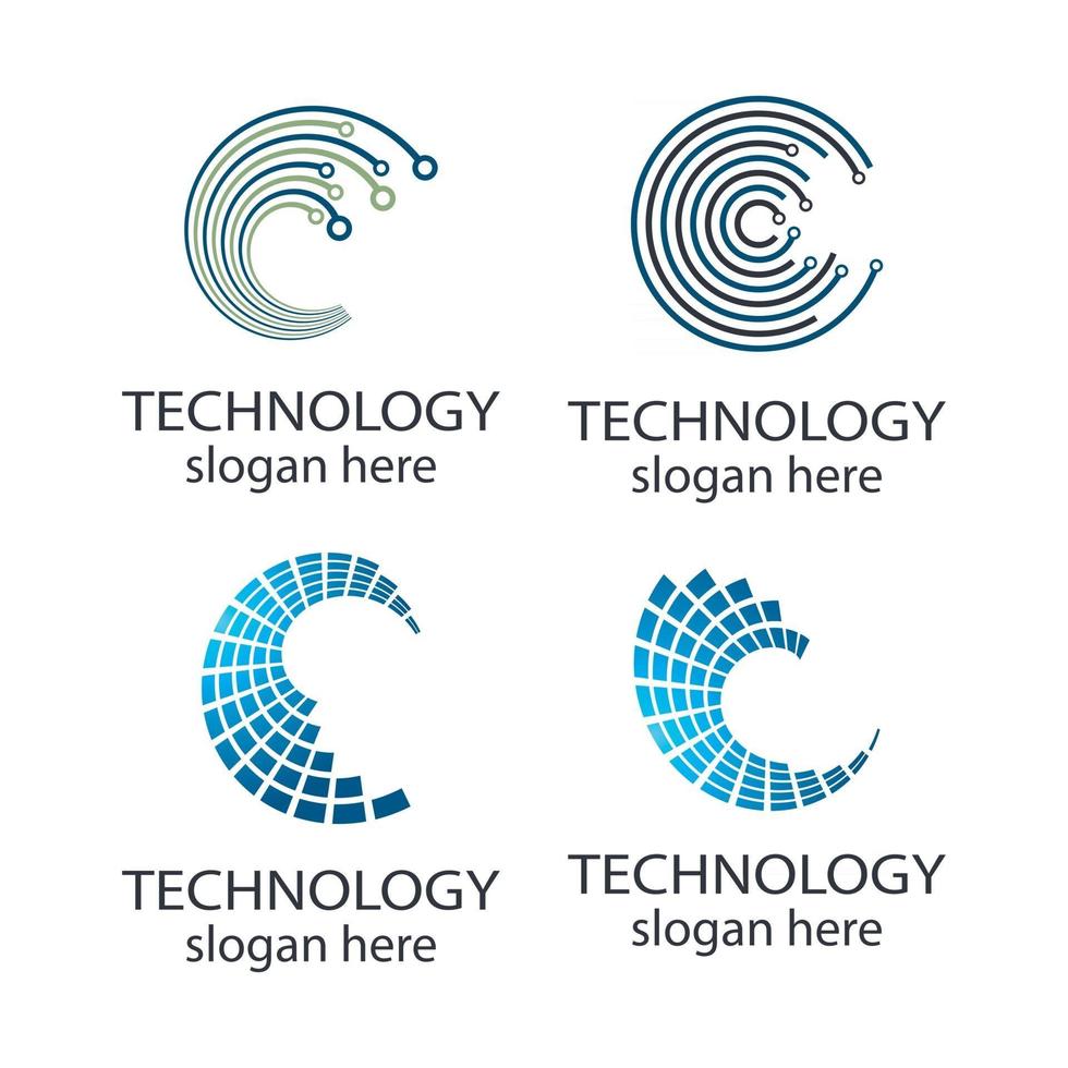 Technology logo images illustration vector