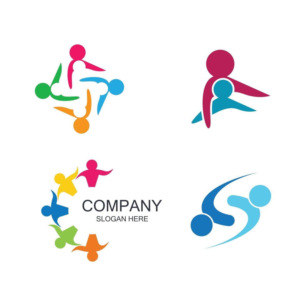 diseño de imágenes de logotipo de atención comunitaria vector