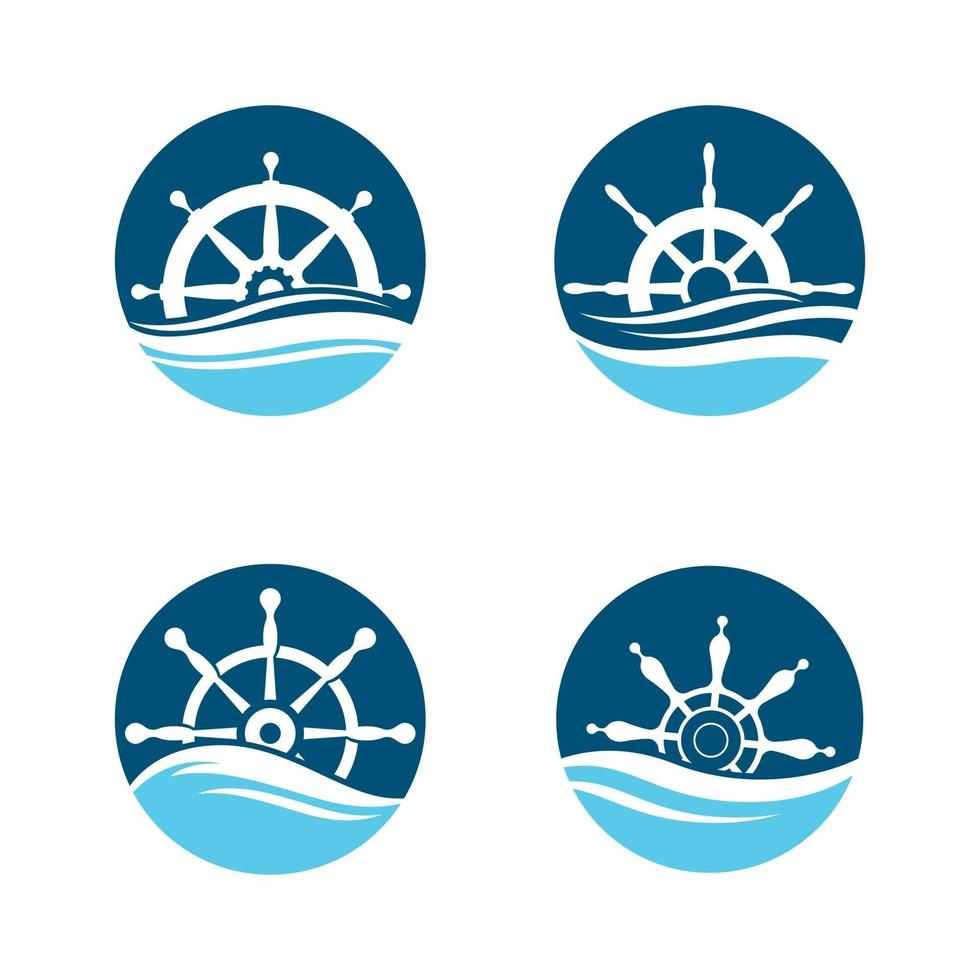 Steering ship logo images illustration vector