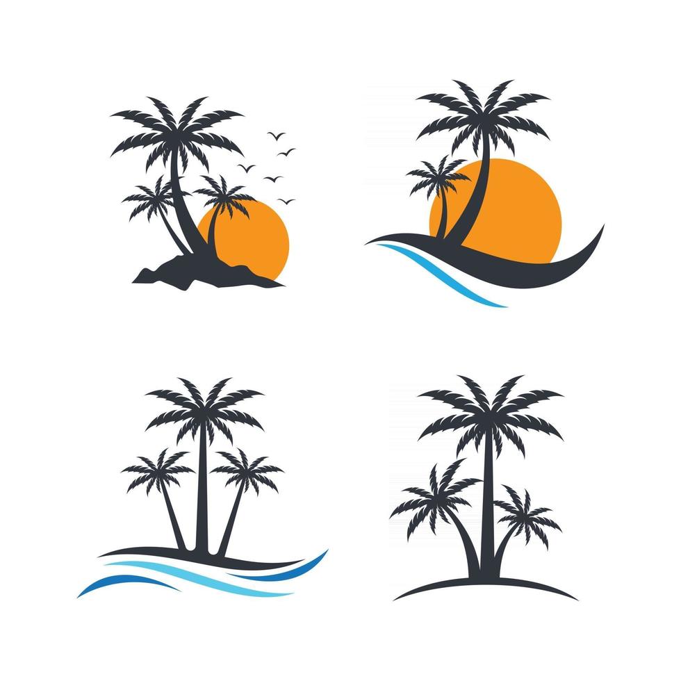 Palm tree summer logo images vector