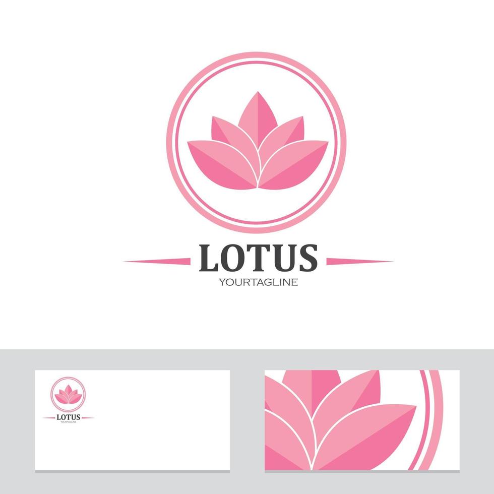 logotipo, icono de la tarjeta de empresa ilustración de vector de loto