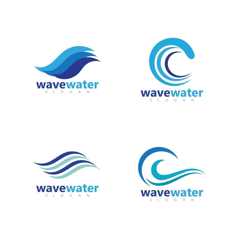 Abstract water splash waves logo vector