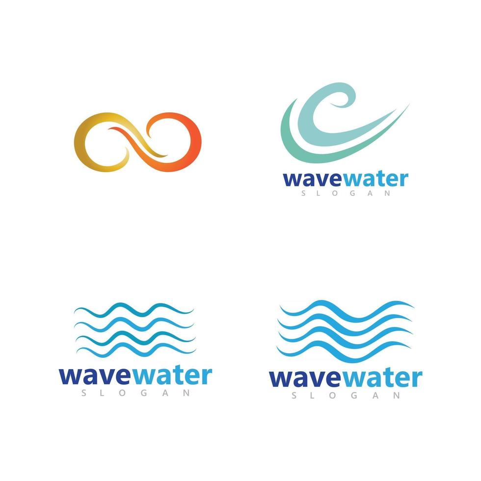 Abstract water splash waves logo vector