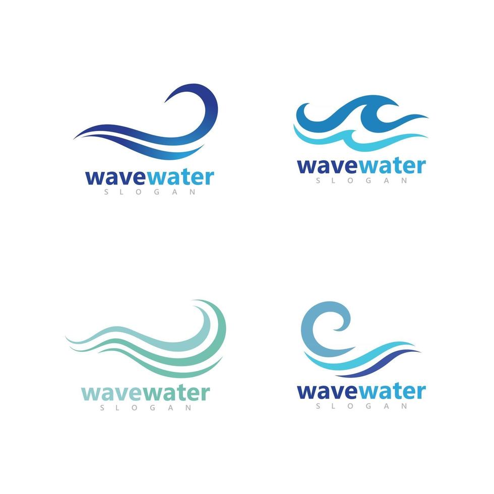 Abstract water splash waves logo vector