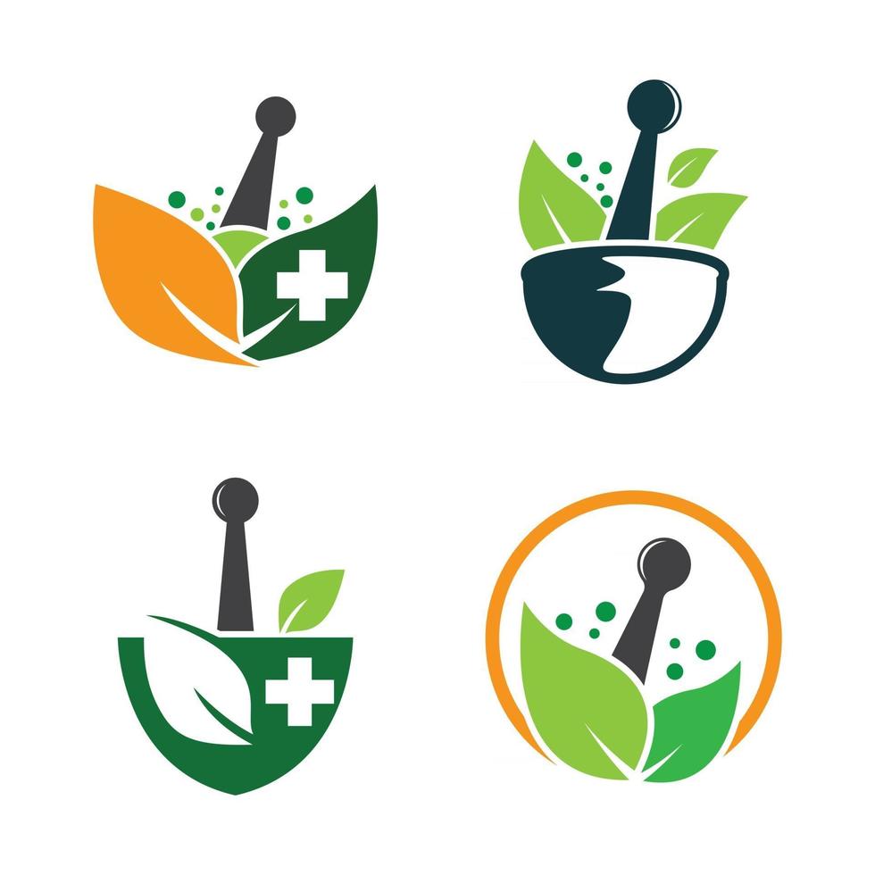 plantilla de logotipo de medicina herbaria vector