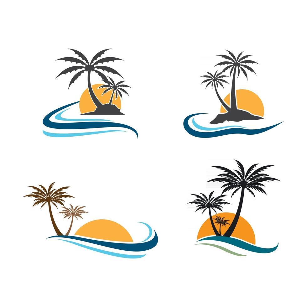 imágenes de palm tree summer logo vector