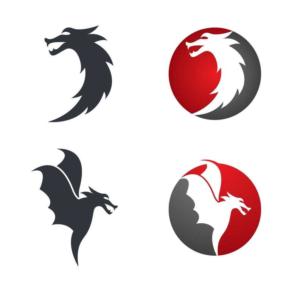 Dragon head logo images vector