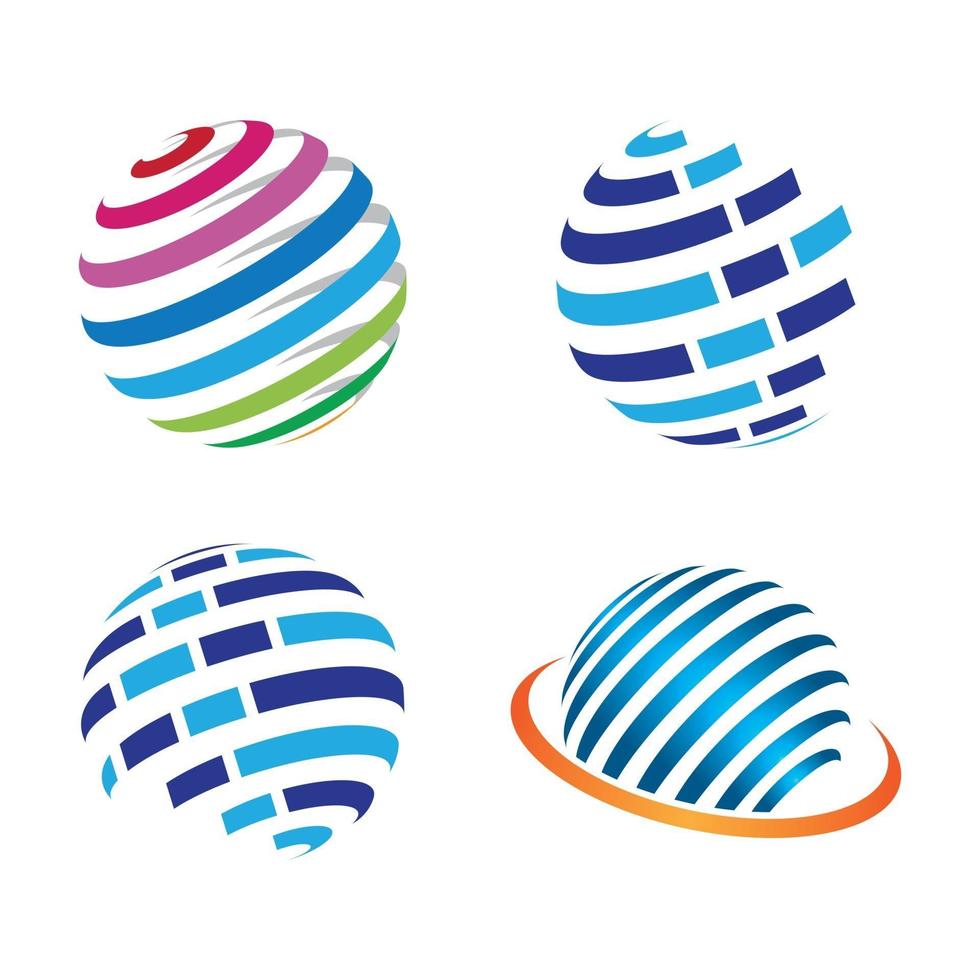 Global logo tech vector icon illustration