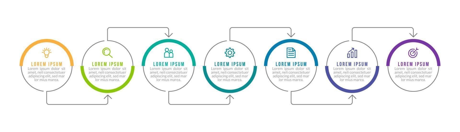 Vector Illustration Infographic Design Template With 7 Options