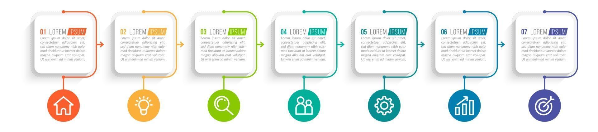 ilustración vectorial plantilla de diseño infográfico con 7 opciones vector