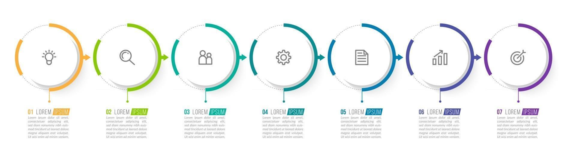 Vector Illustration Infographic Design Template With 7 Options