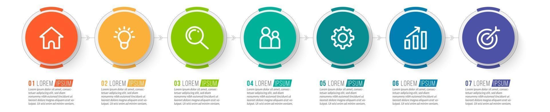 ilustración vectorial plantilla de diseño infográfico con 7 opciones vector