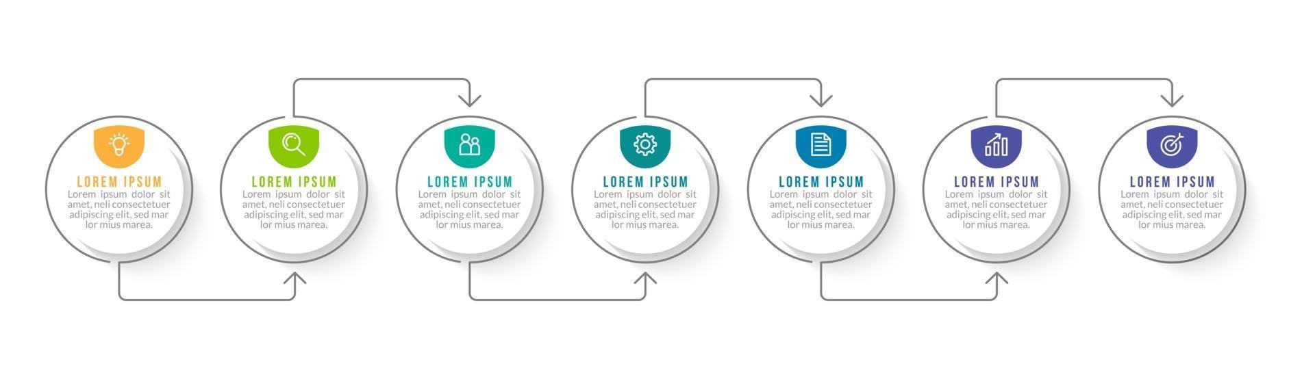 Vector Illustration Infographic Design Template With 7 Options