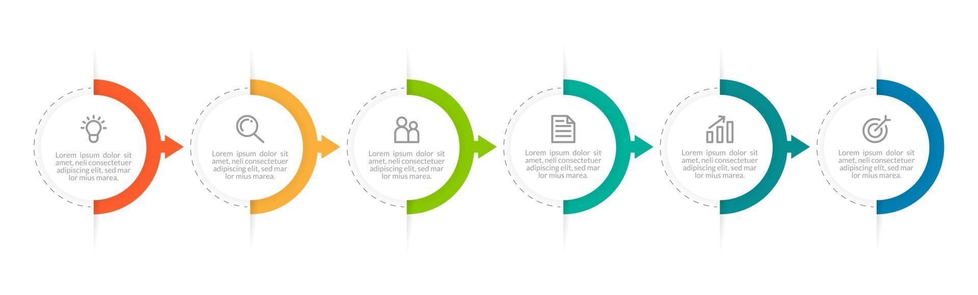 Six Options Infographic Template for Presentation vector
