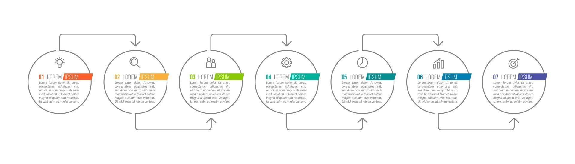 Vector Illustration Infographic Design Template With 7 Options